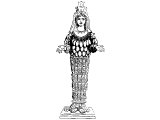 Diana of Ephesus. The many appendiges were thought to be breasts, but may be testicles of castrated adherants.